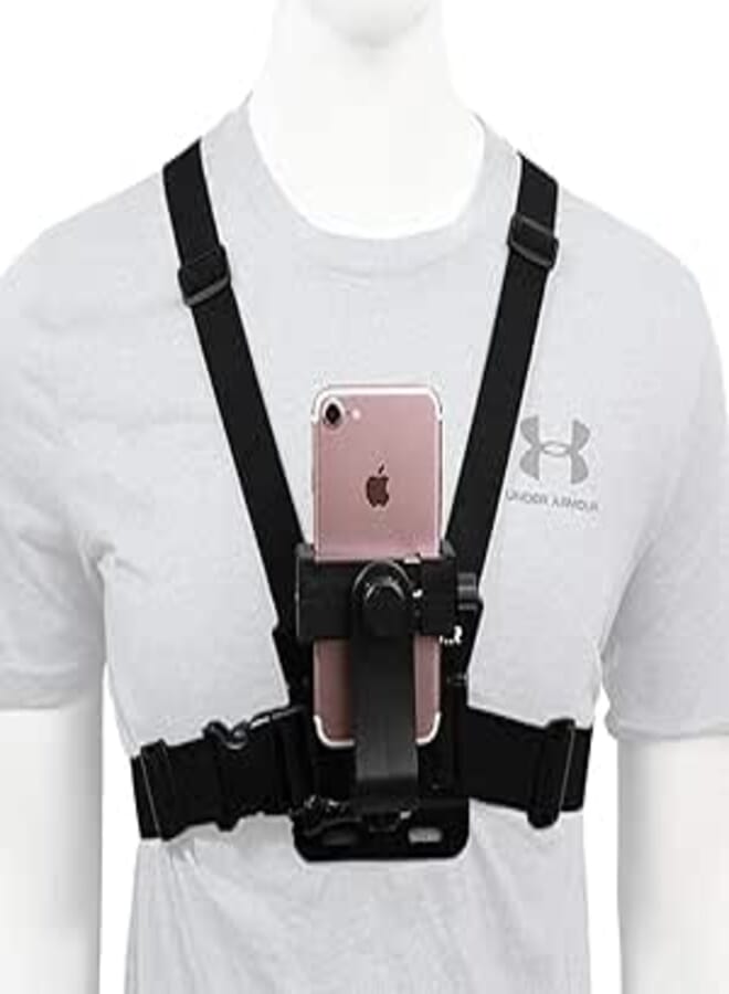 SHOPEE New Mobile Phone Chest Strap Mount,Harness Strap Holder Universal Cell Phone Clip for Action Camera POV Compatible with Gopro Akaso Samsung iPhone etc